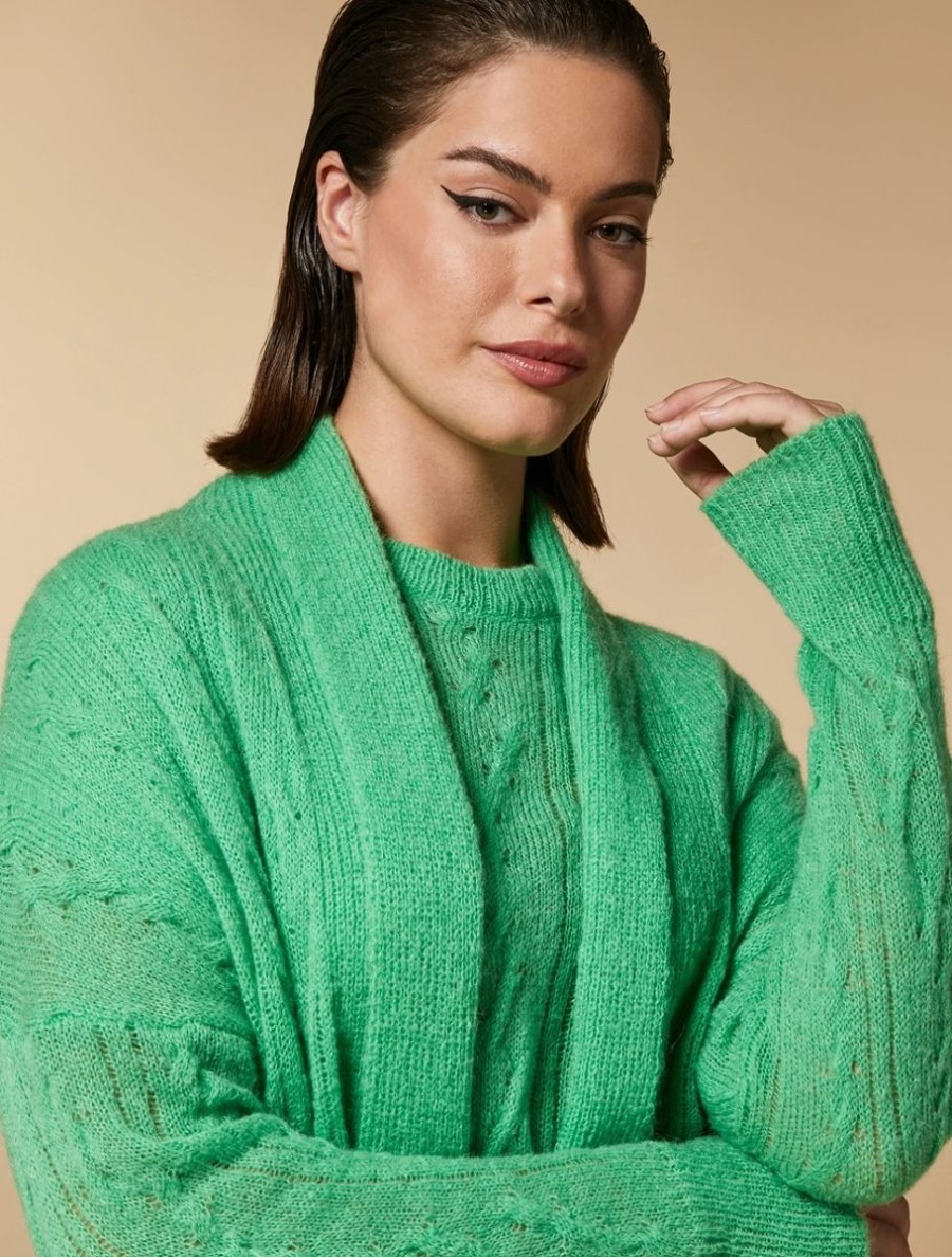 Alpaca-Blend Cardigan Green Wholesale