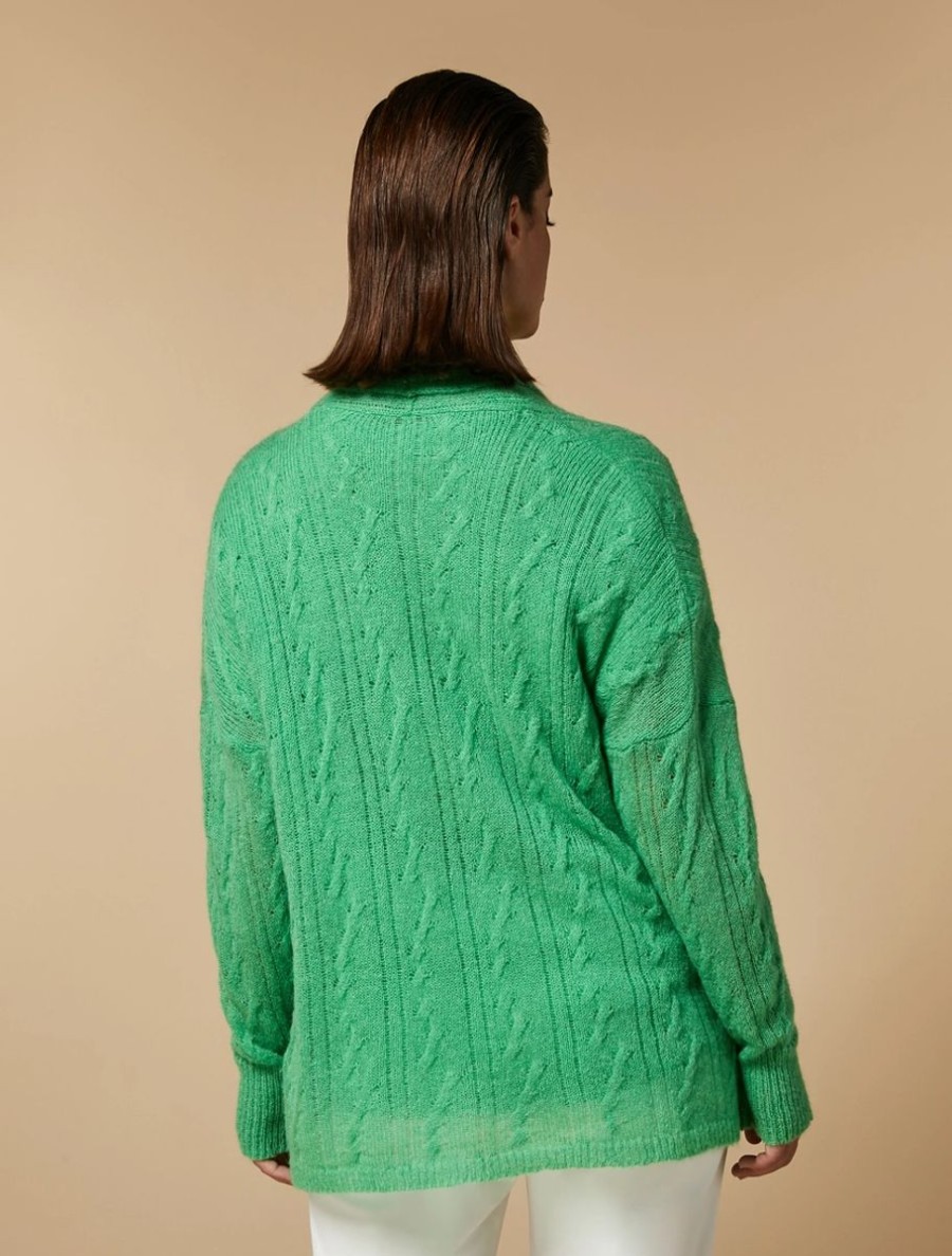 Alpaca-Blend Cardigan Green Wholesale