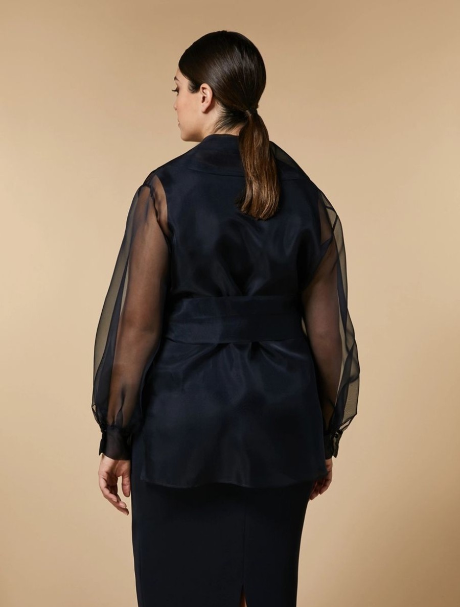 Pure Silk Organza Tunic Dark Navy Hot