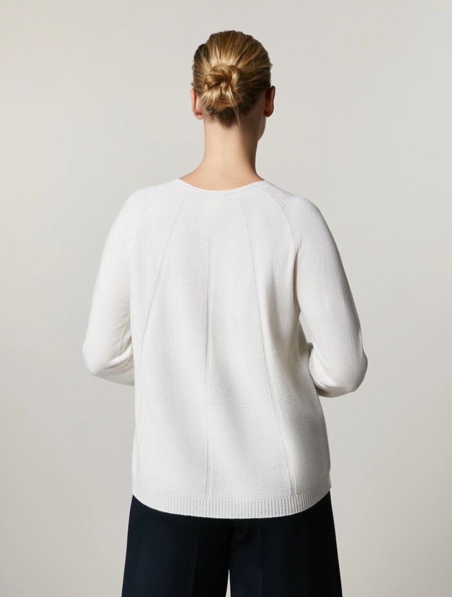 Cashmere-Blend Sweater White Wholesale