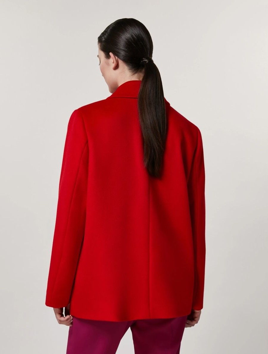 Wool Broadcloth Heavy Jacket Red Hot