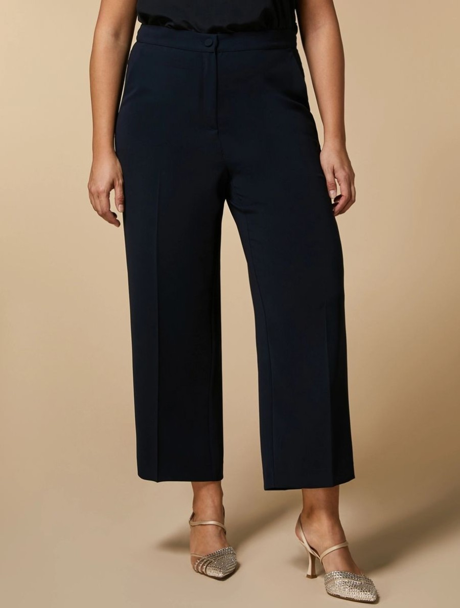 Straight-Fit Triacetate Trousers Dark Navy Best