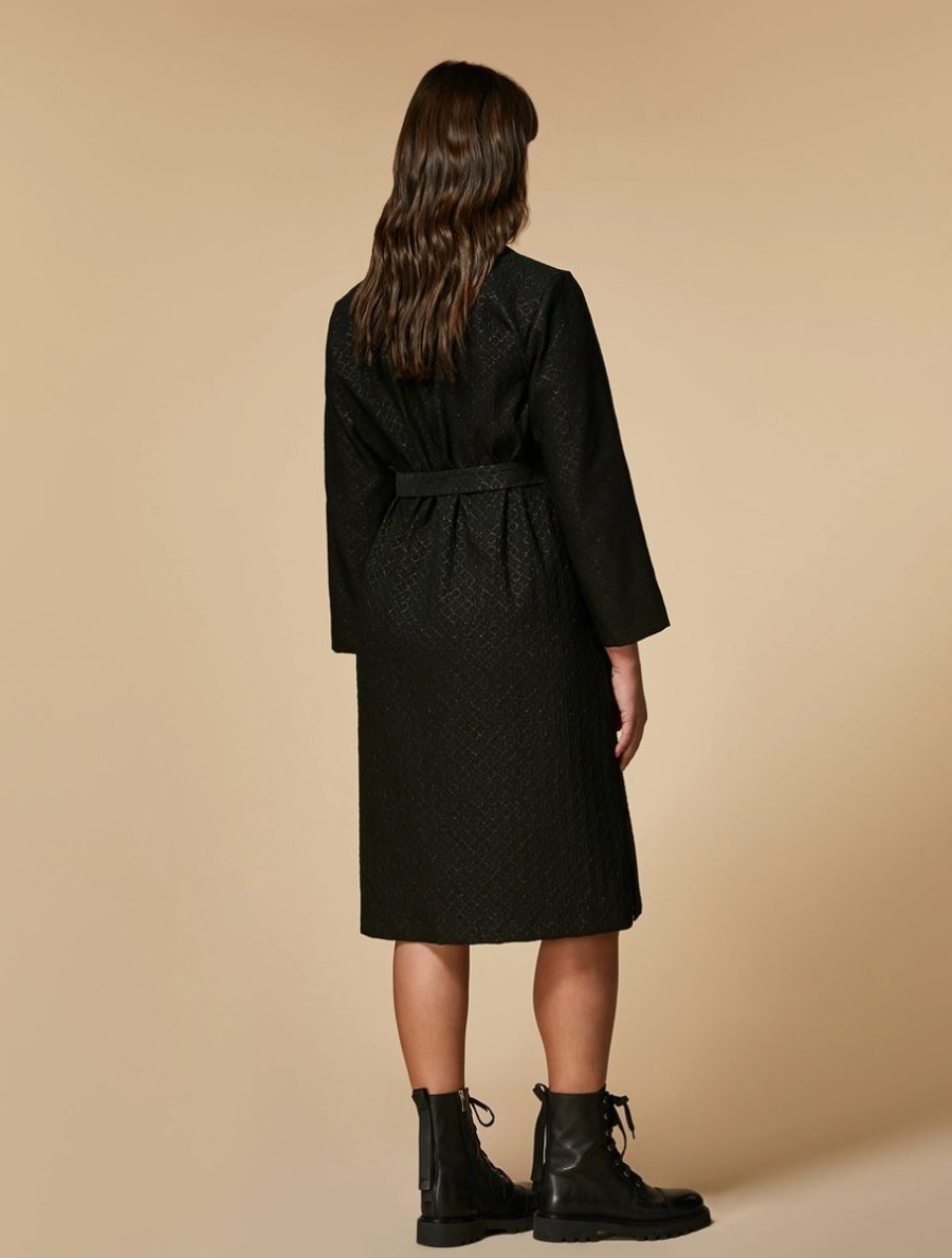 Jacquard Shirt Dress Black Hot