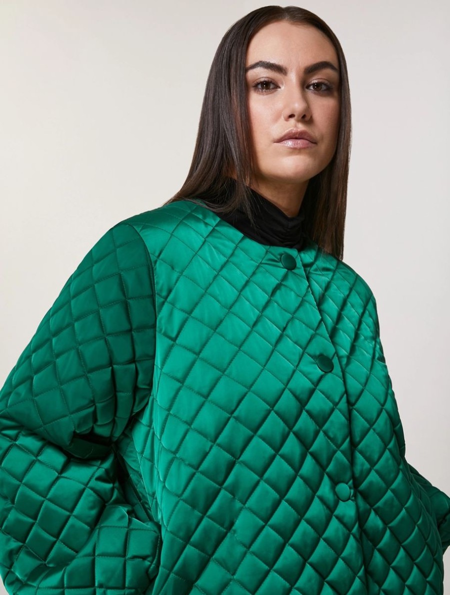 Water-Repellent Satin Jacket Dark Green Best