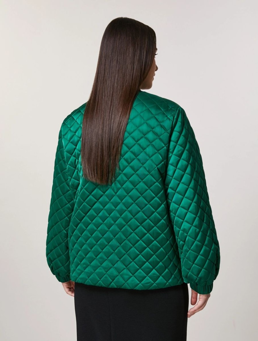 Water-Repellent Satin Jacket Dark Green Best