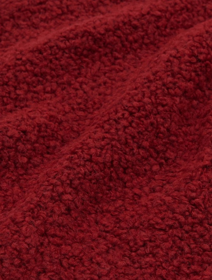 Wool-Blend Boucle Scarf Red Best