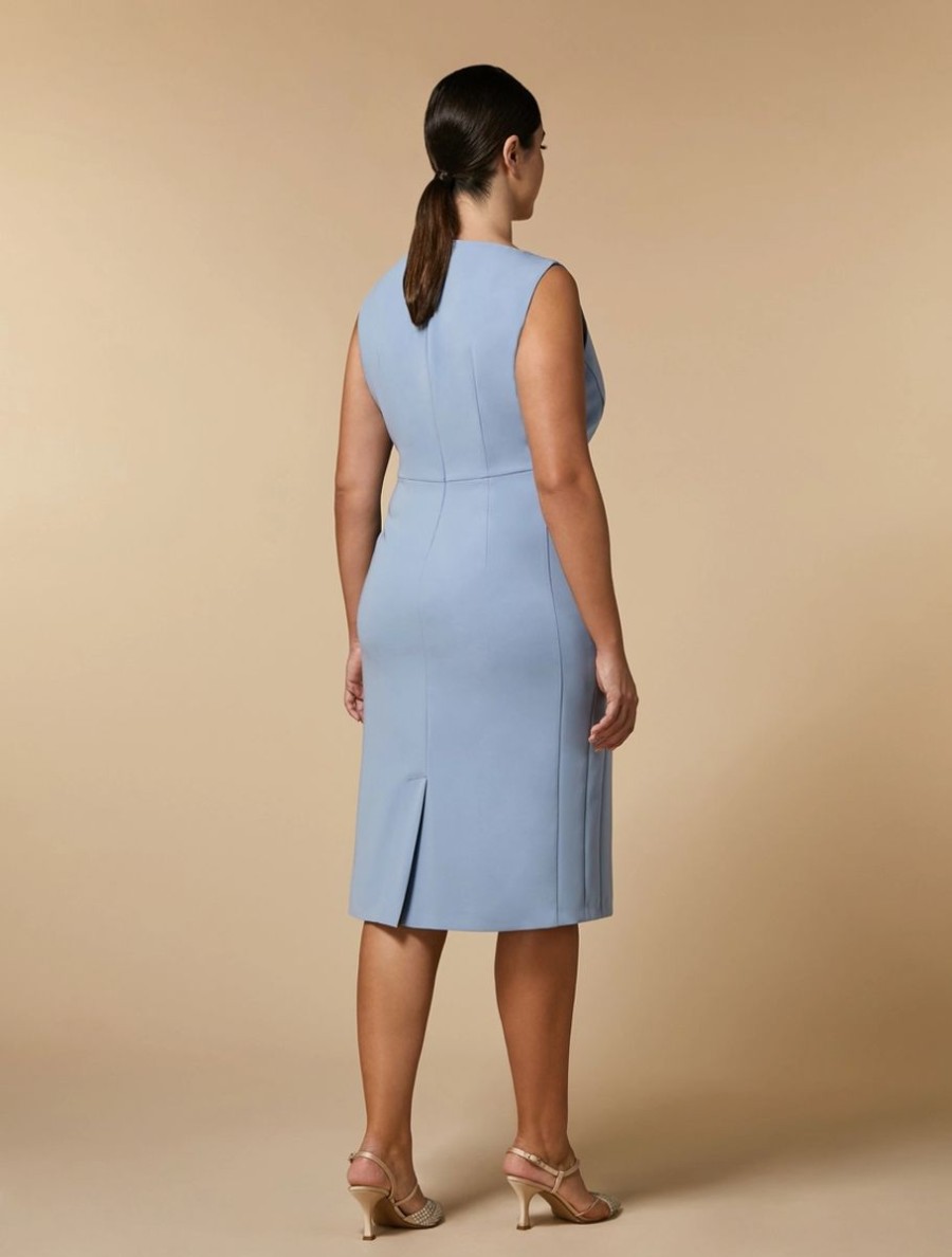 Triacetate Sheath Dress Ski Blue Wholesale