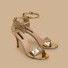 Mirror-Effect Sandals Gold Hot