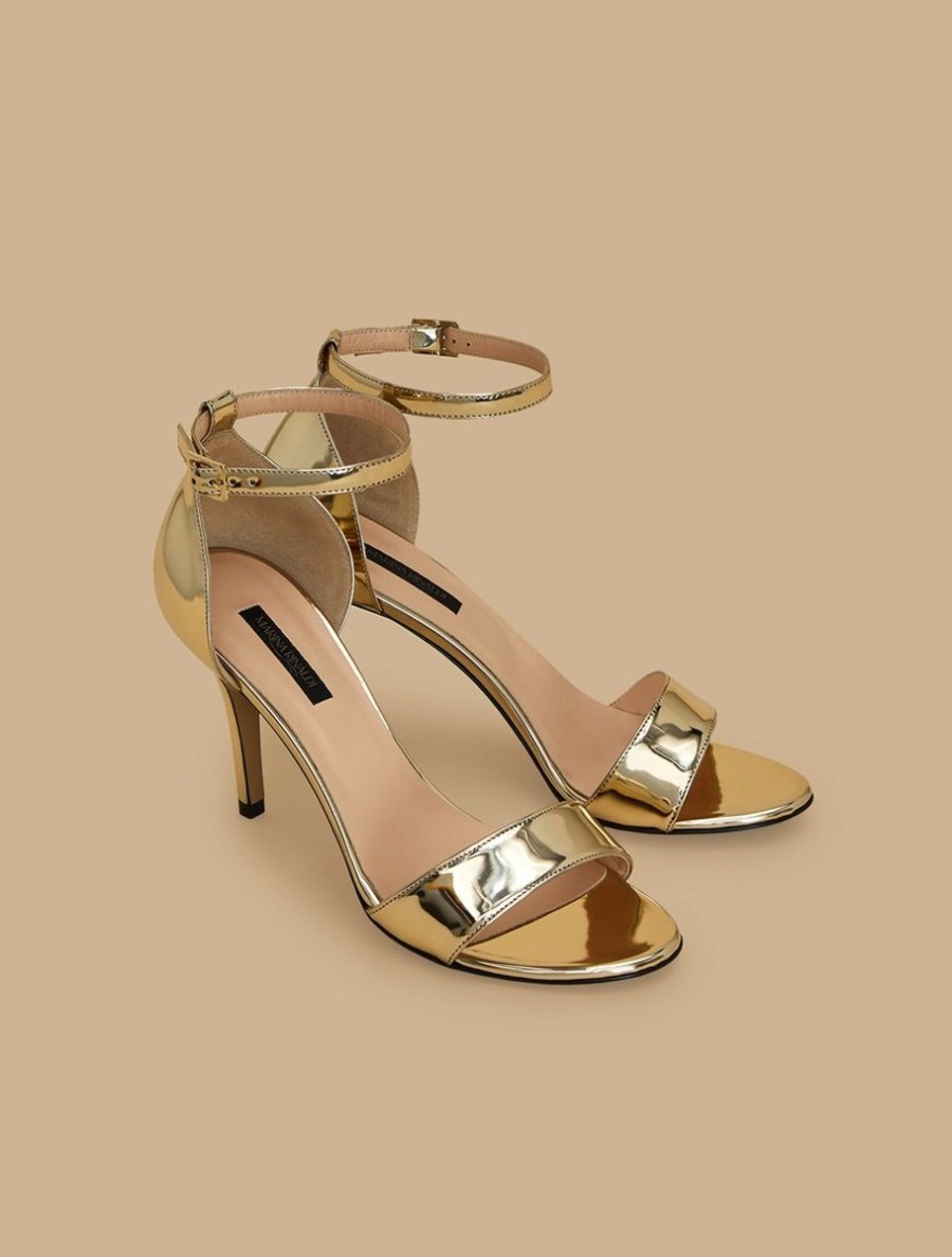 Mirror-Effect Sandals Gold Hot