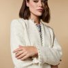 Patterned Yarn-Dyed Jacket White New