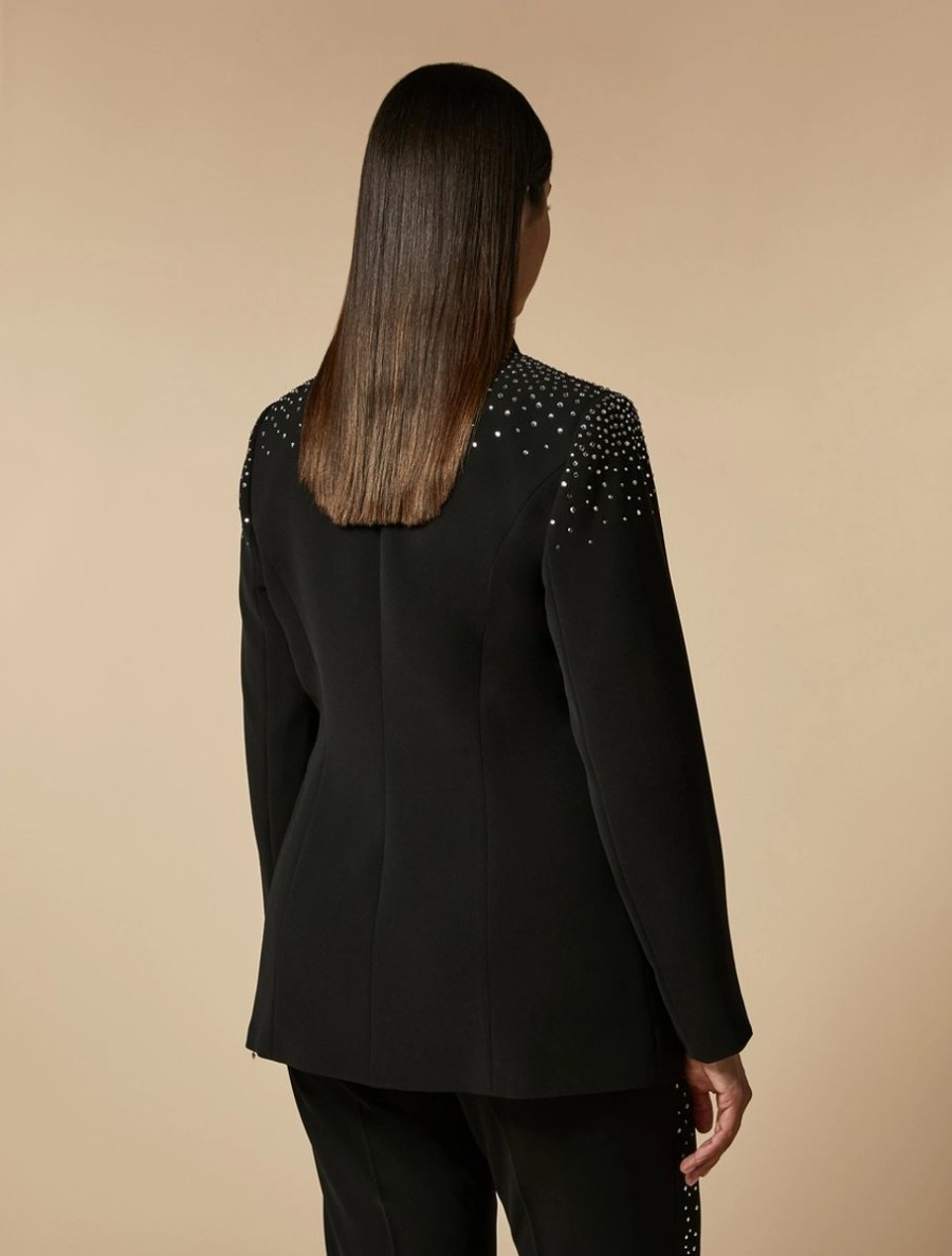 Stretch Cady Blazer Jacket Black Wholesale