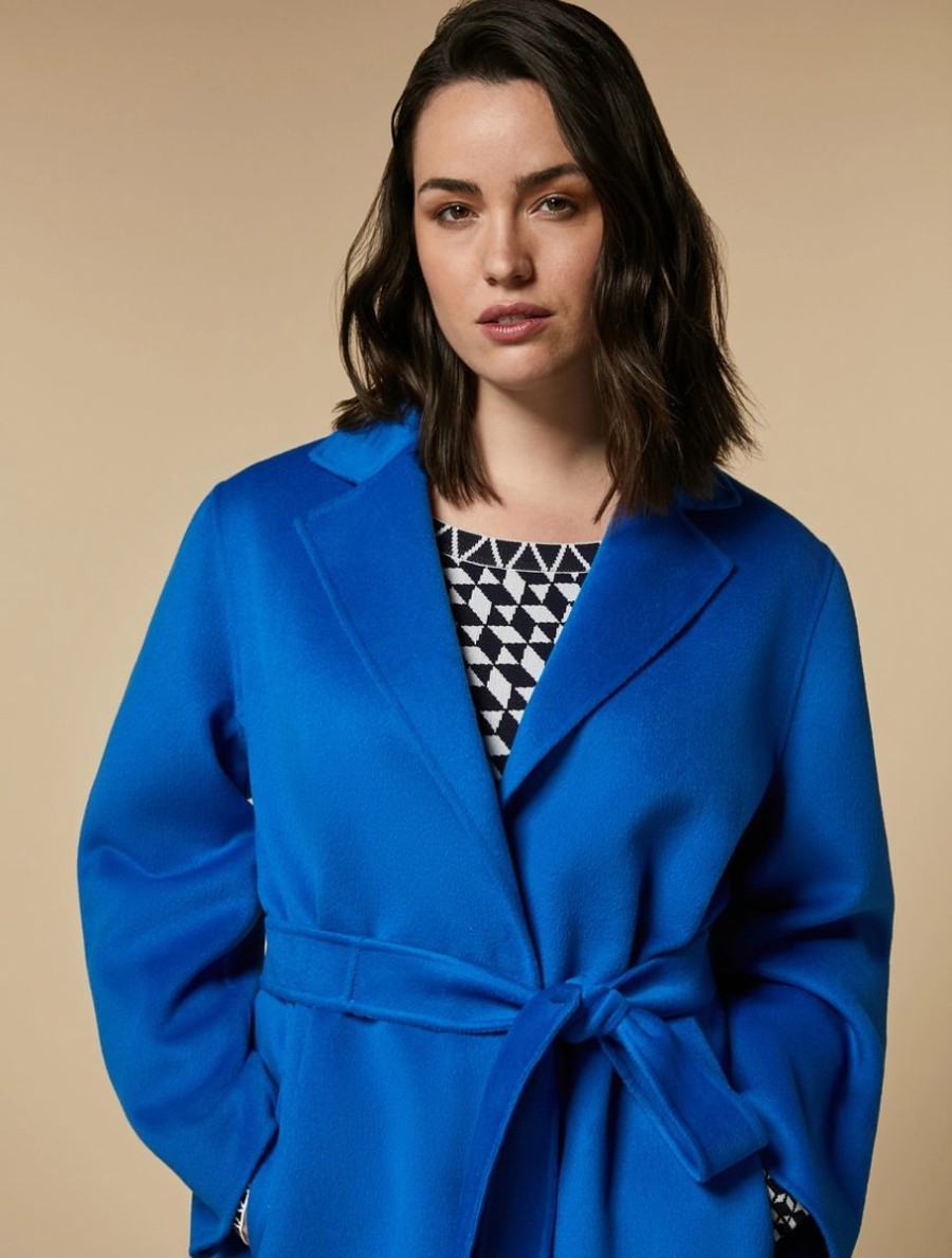 Double-Faced Wool-Blend Coat Cornflower Blue Hot