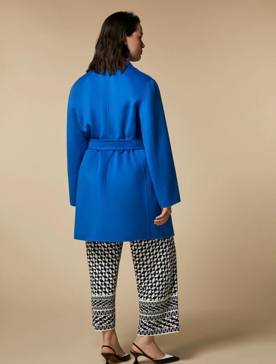 Double-Faced Wool-Blend Coat Cornflower Blue Hot