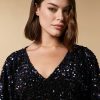 Sequinned Tunic Black Hot