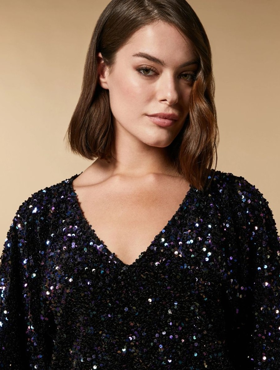 Sequinned Tunic Black Hot