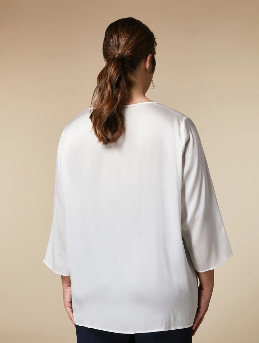 Boxy Satin Blouse White Online