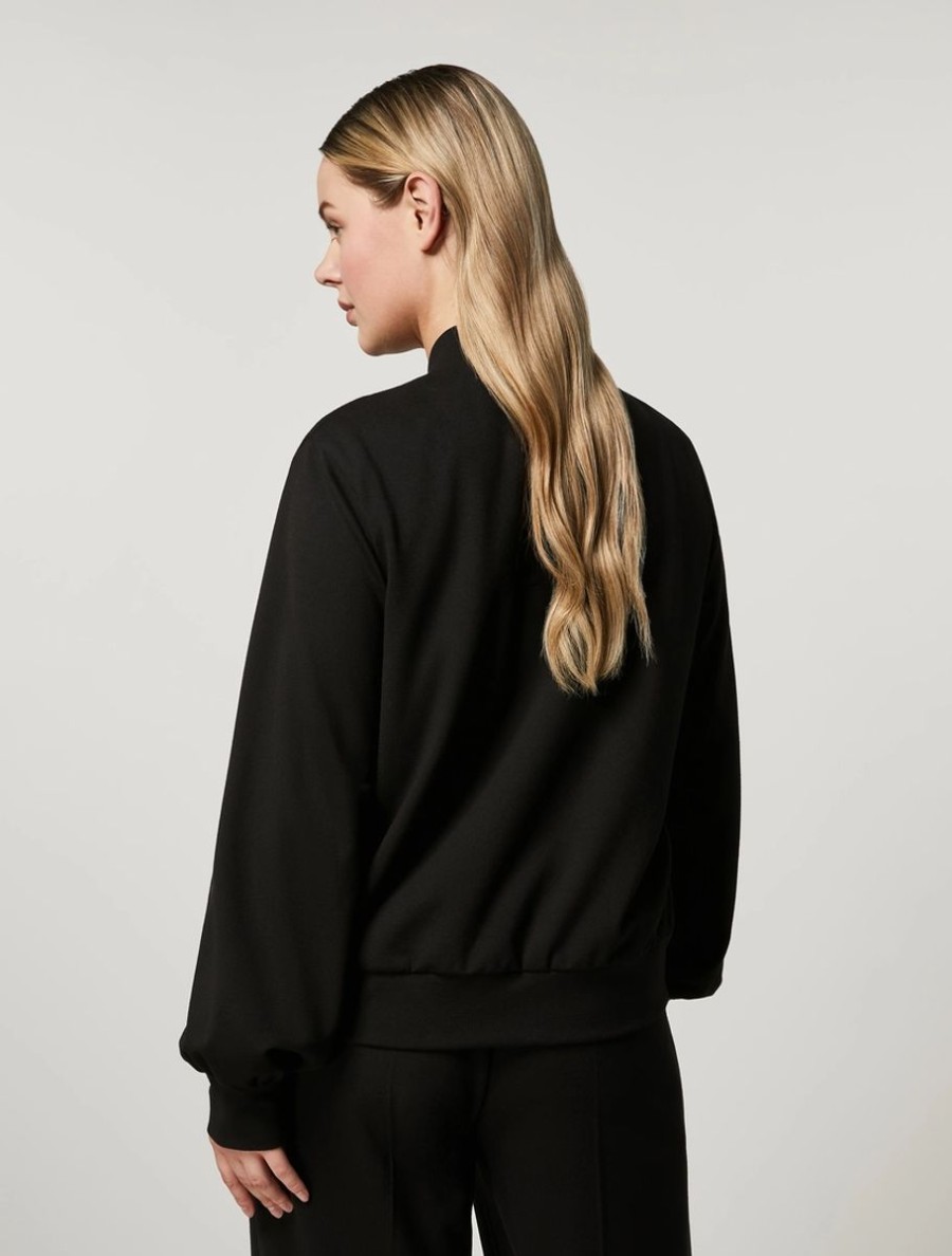 Jersey Bomber Jacket Black Best