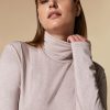 Jersey Polo-Neck Sweater Pink Wholesale