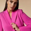 Stretch Cady Blazer Jacket Fuchsia New