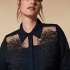 Embroidered Crepe Tunic Midnightblue Online