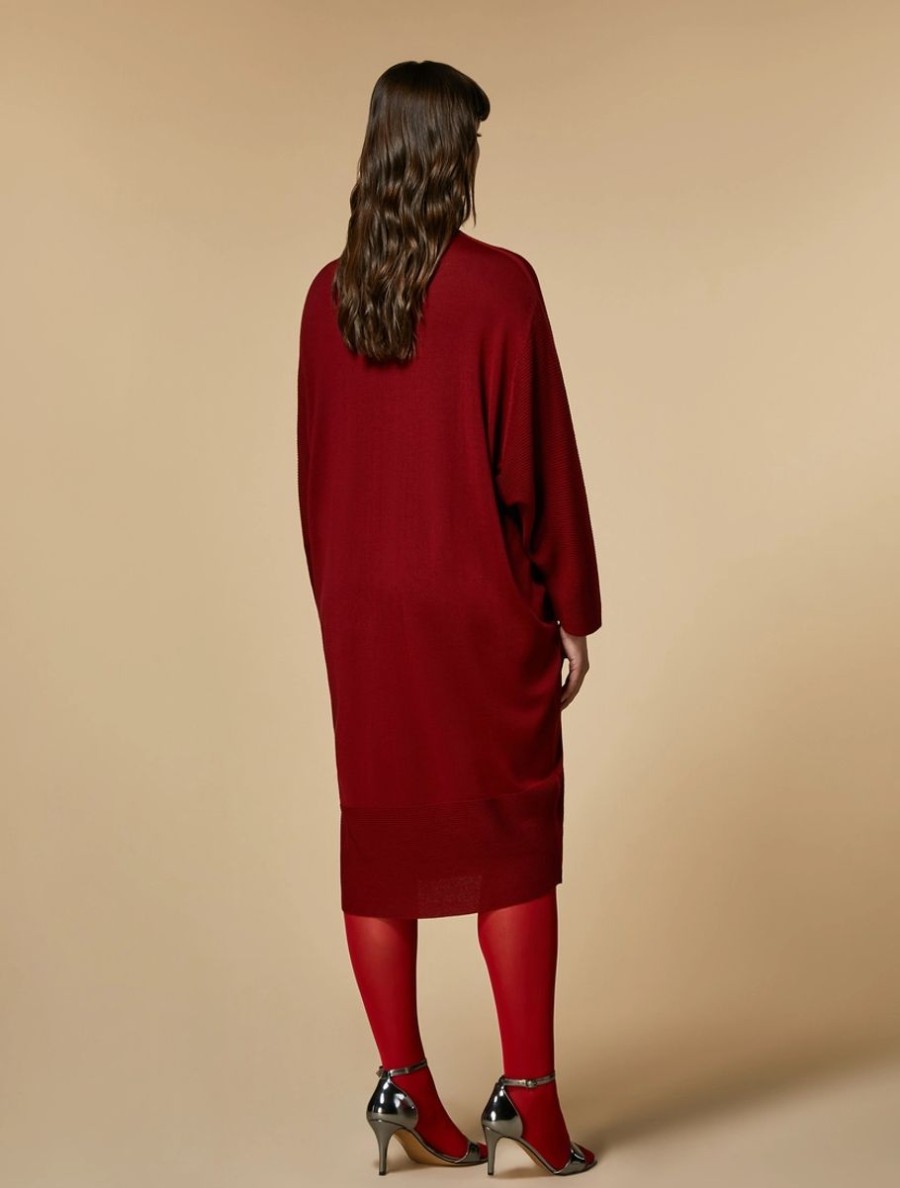 Wool Blend-Knit Dress Red Online