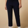 Wide-Fit Knit Trousers Dark Navy Clearance