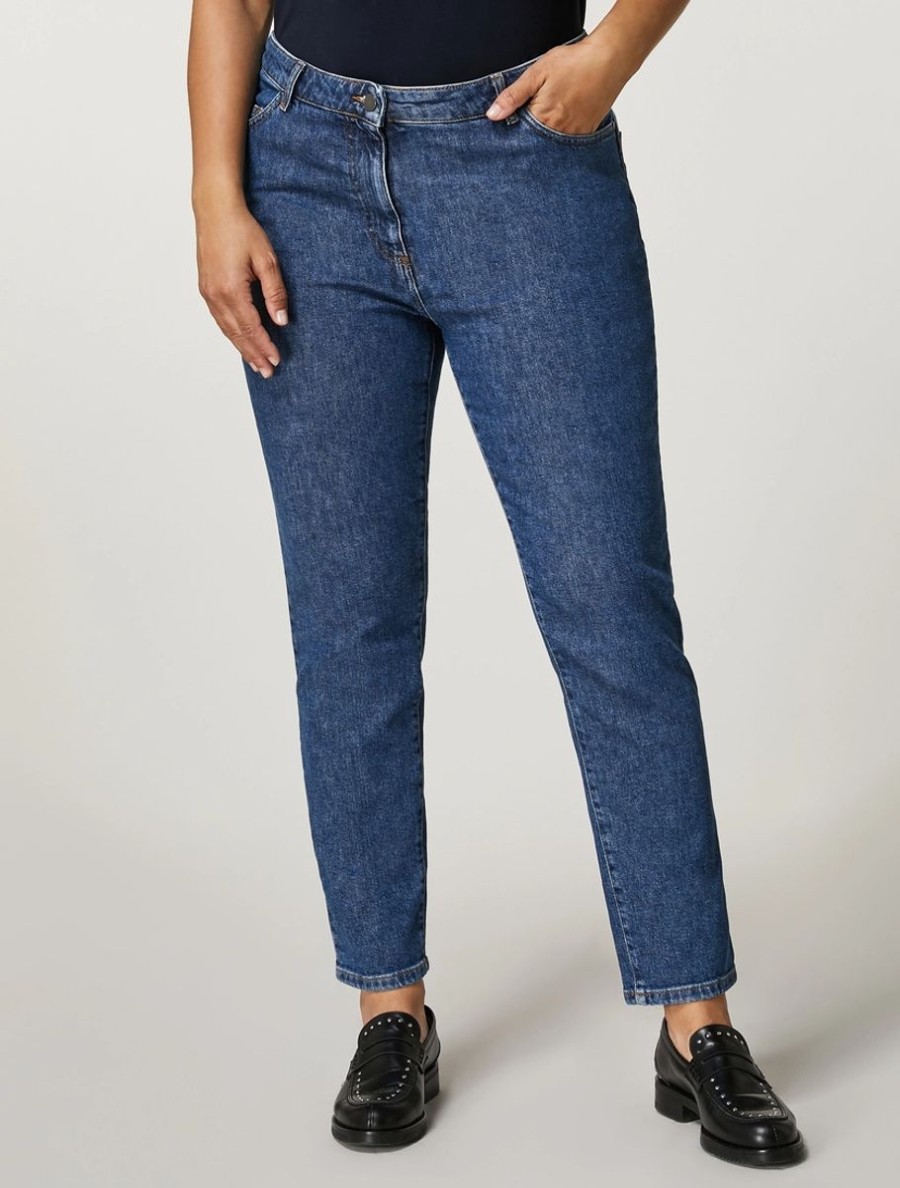 Cotton Denim Trousers Dark Navy Hot