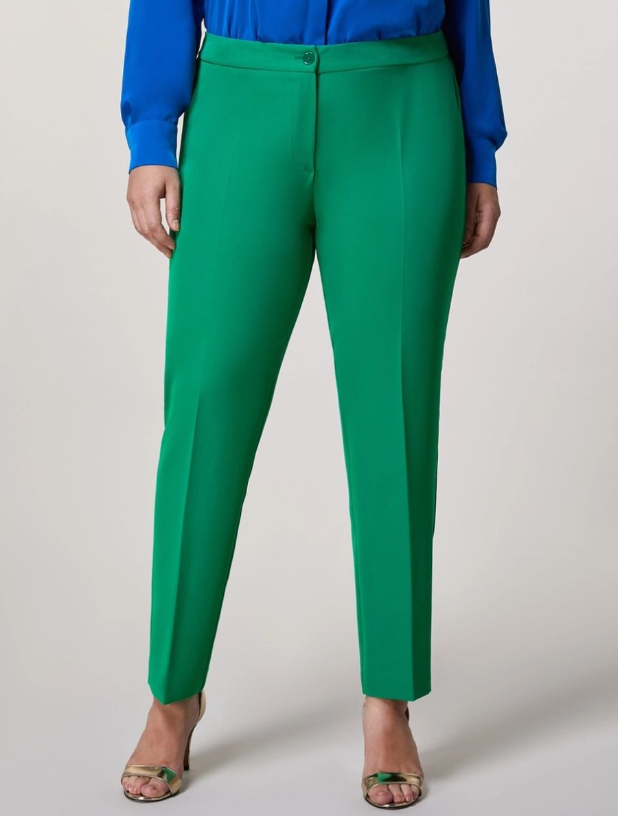 Technical Fabric Trousers Green Wholesale