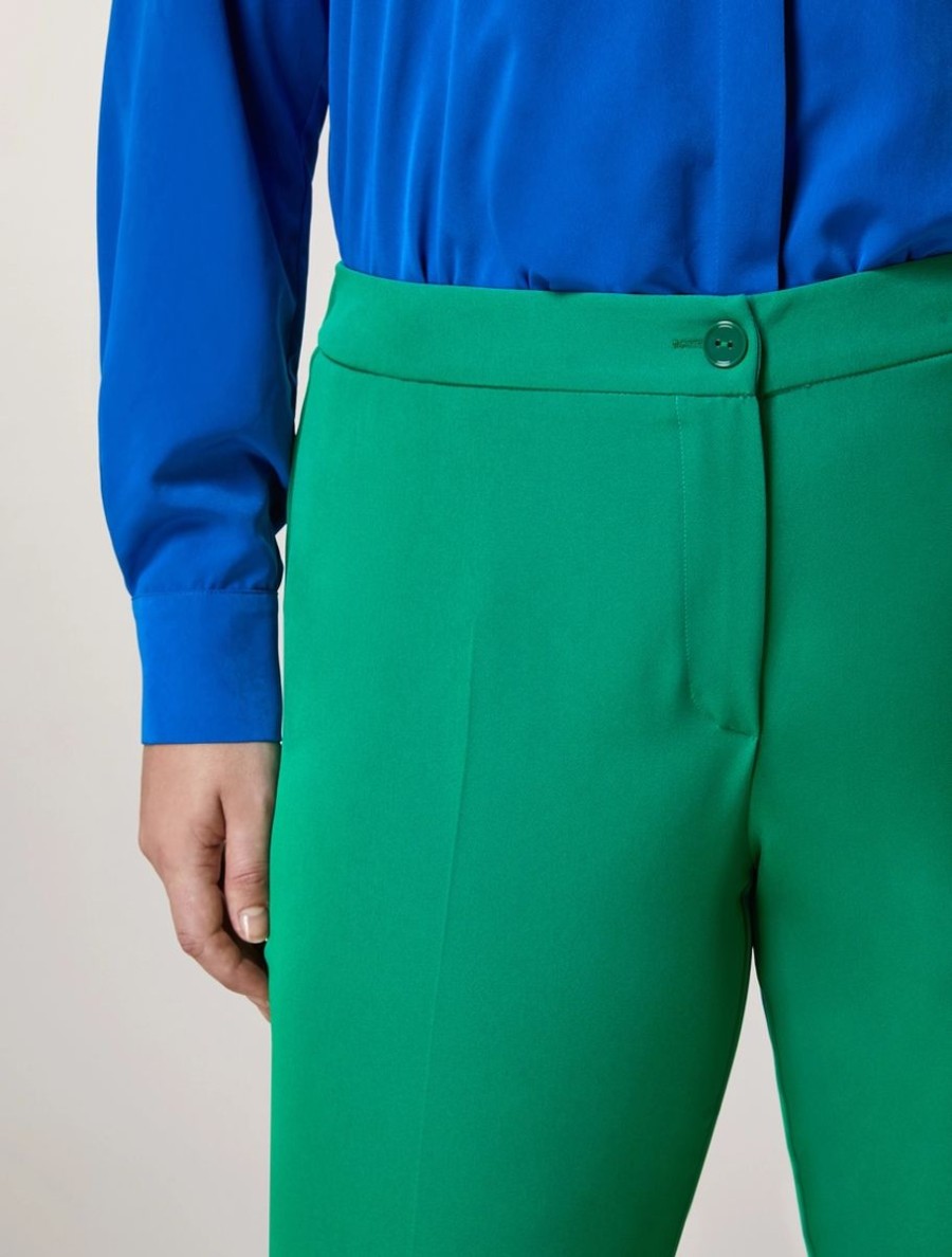 Technical Fabric Trousers Green Wholesale