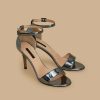 Mirror-Effect Sandals Medium Grey New