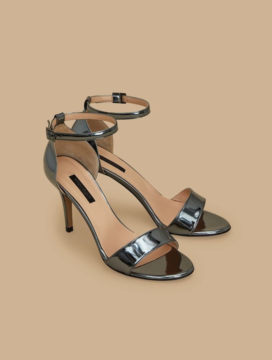 Mirror-Effect Sandals Medium Grey New