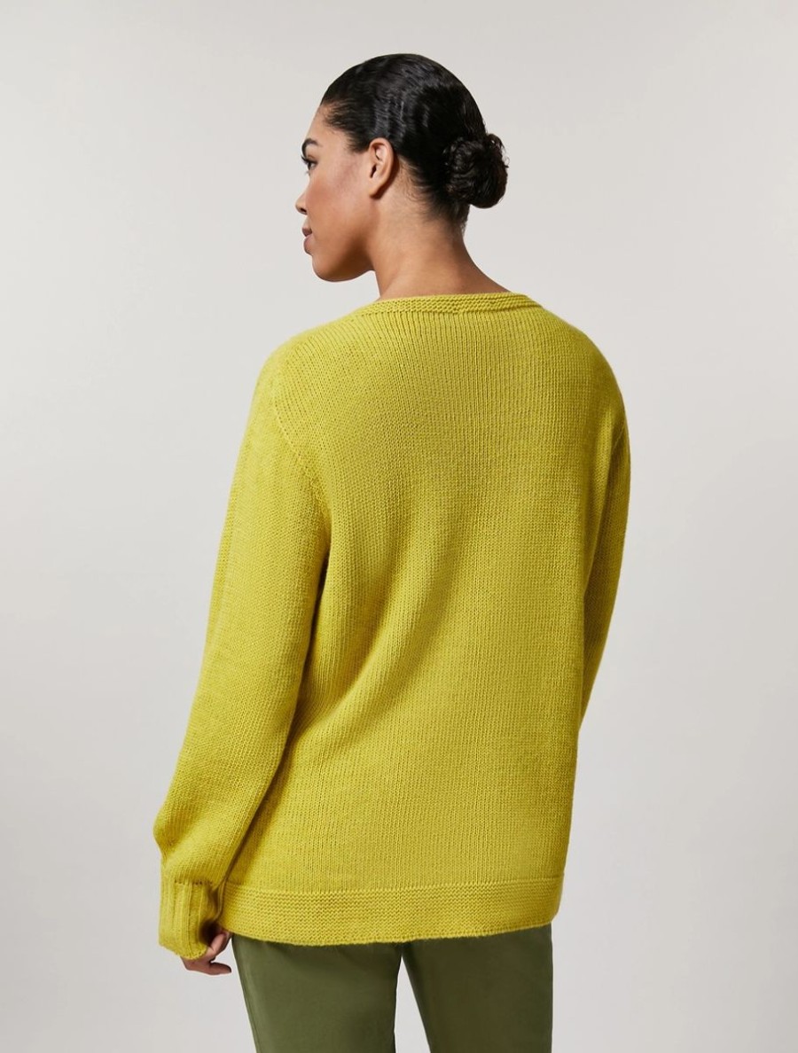 Wool, Viscose And Alpaca Sweater Yellow Wholesale