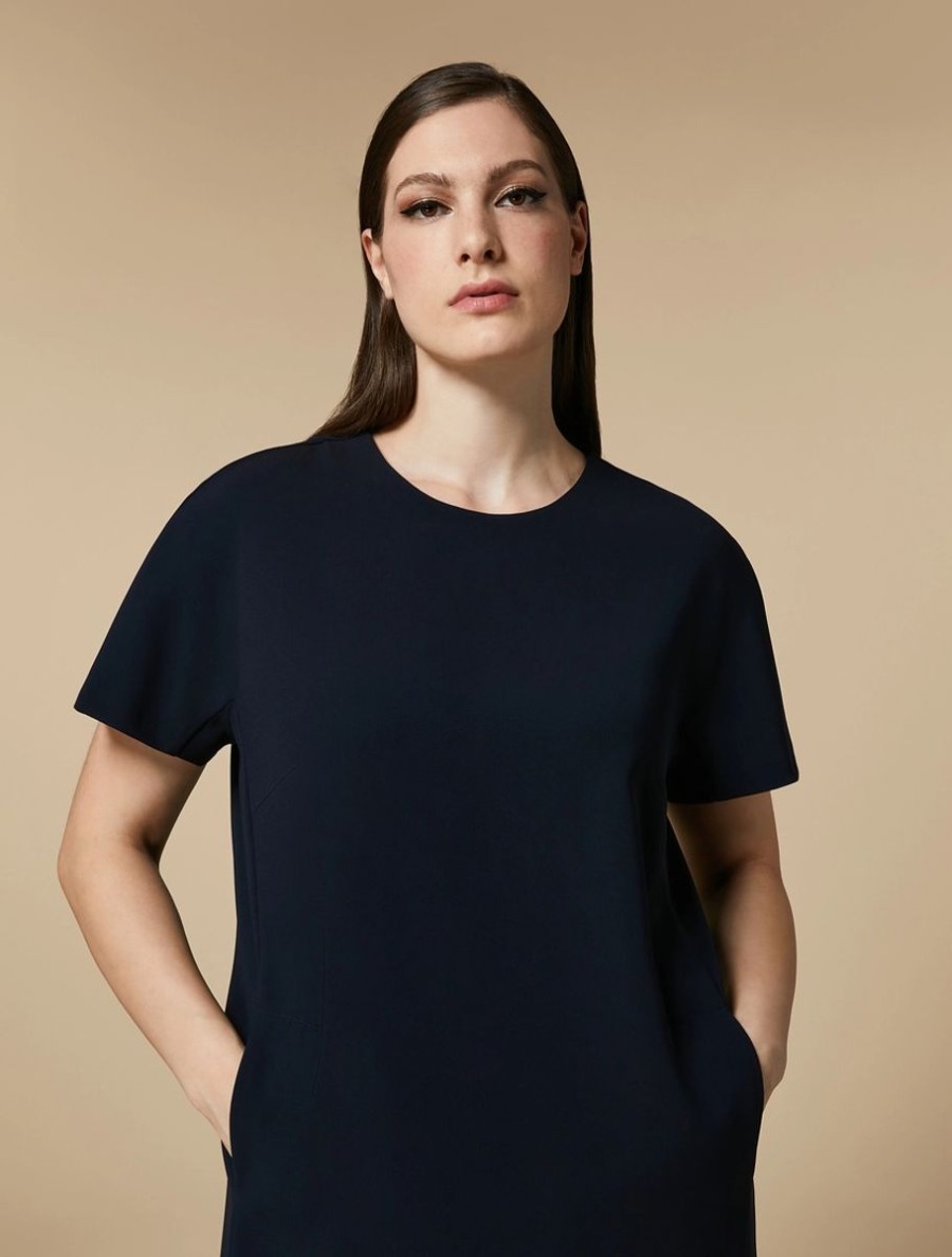 Triacetate Dress Dark Navy New