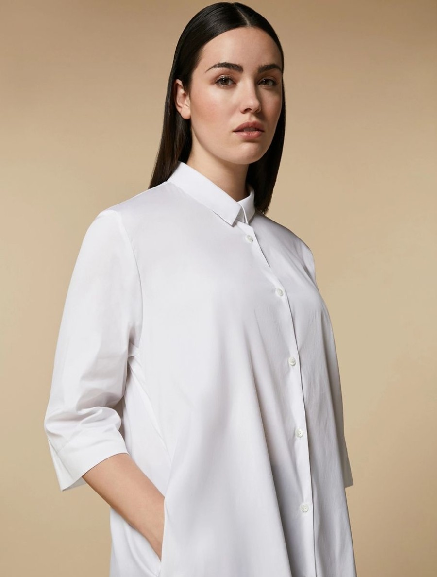 Cotton-Blend Poplin Tunic Optical White Online