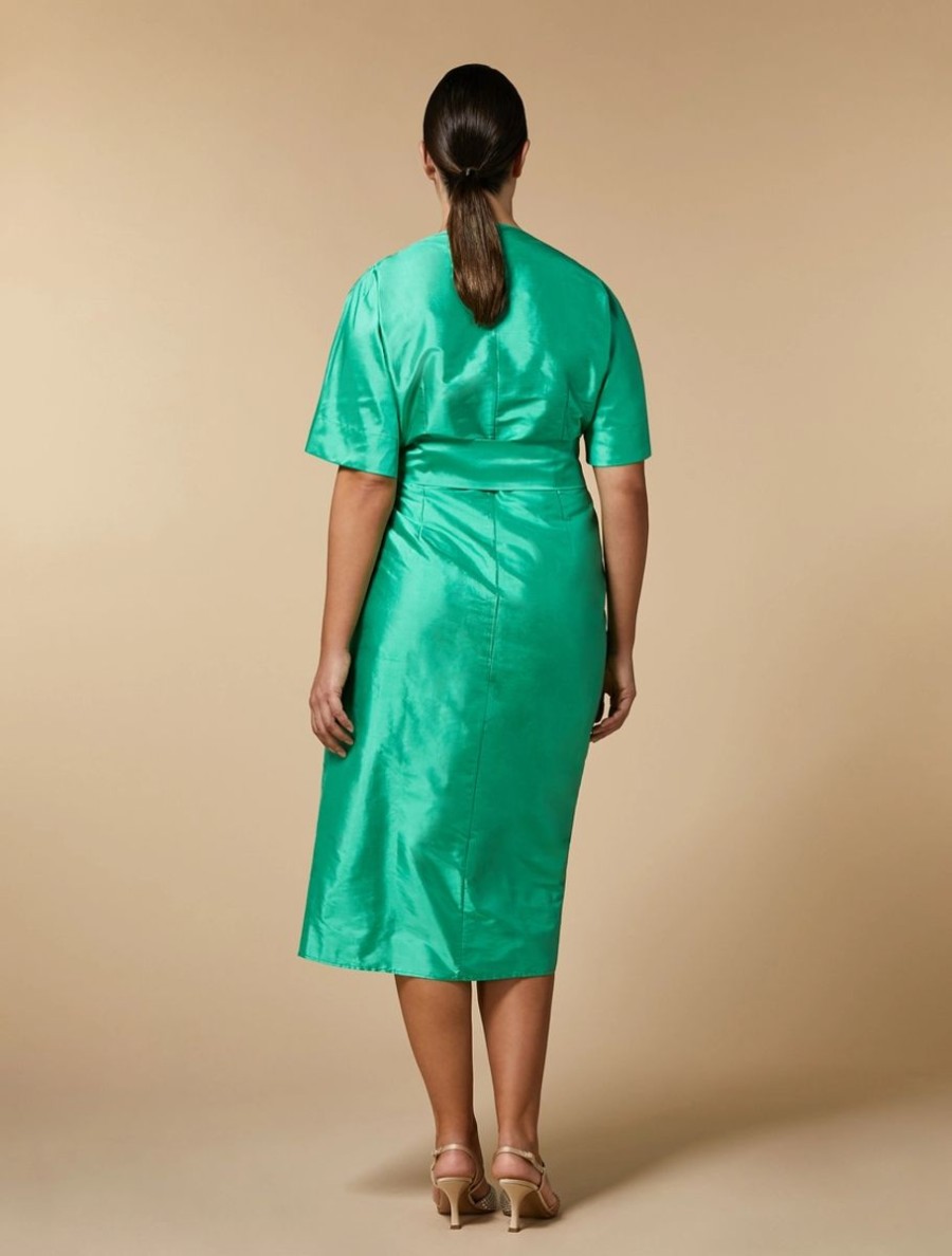 Silk Shantung Taffeta Dress Green Online