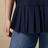 Cotton Poplin Blouse Dark Navy New