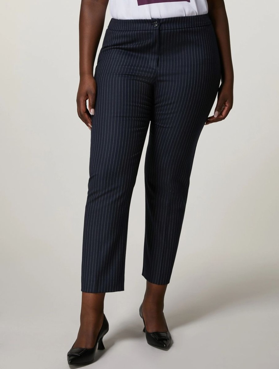 Yarn-Dyed Polyviscose Trousers Dark Navy Best