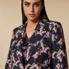 Printed Faille Blazer Jacket Ultramarine Hot