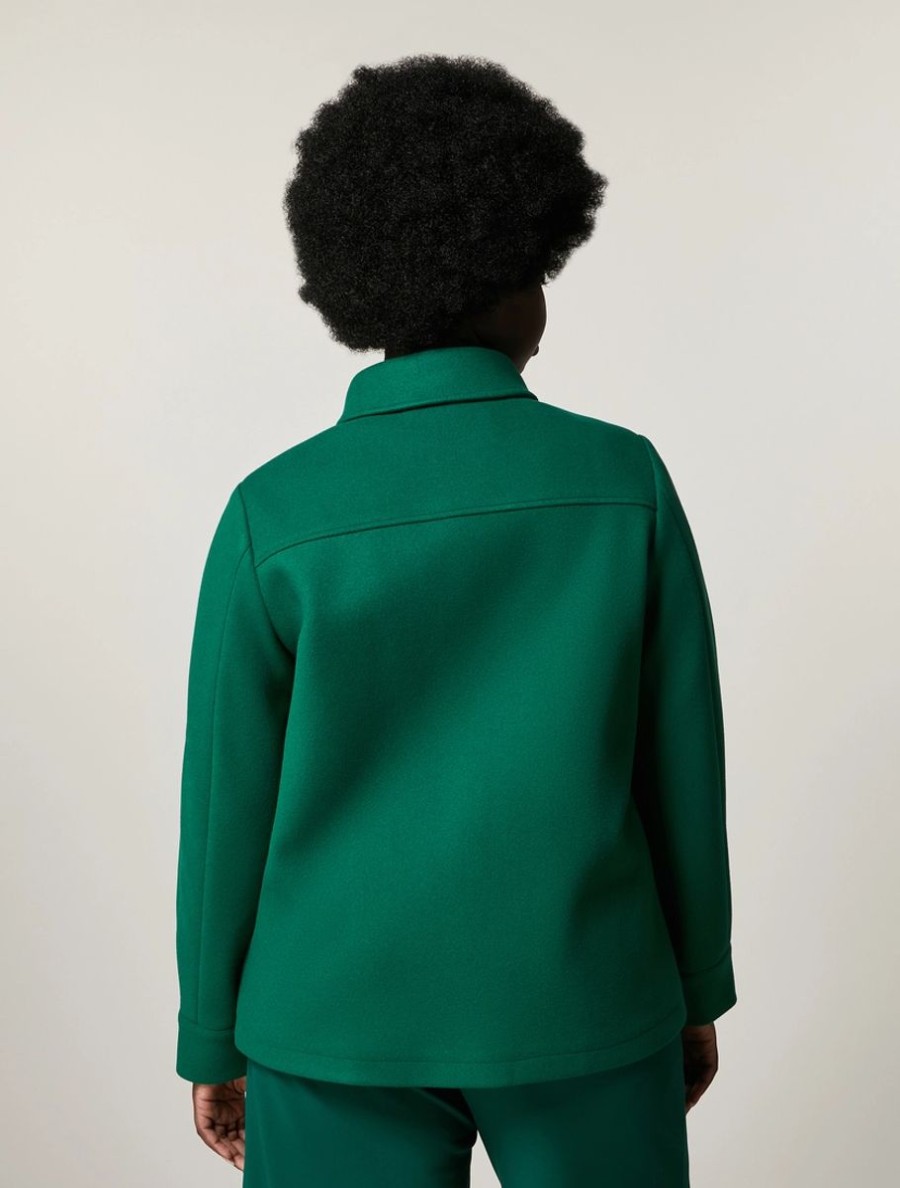 Compact Jersey Jacket Dark Green Wholesale