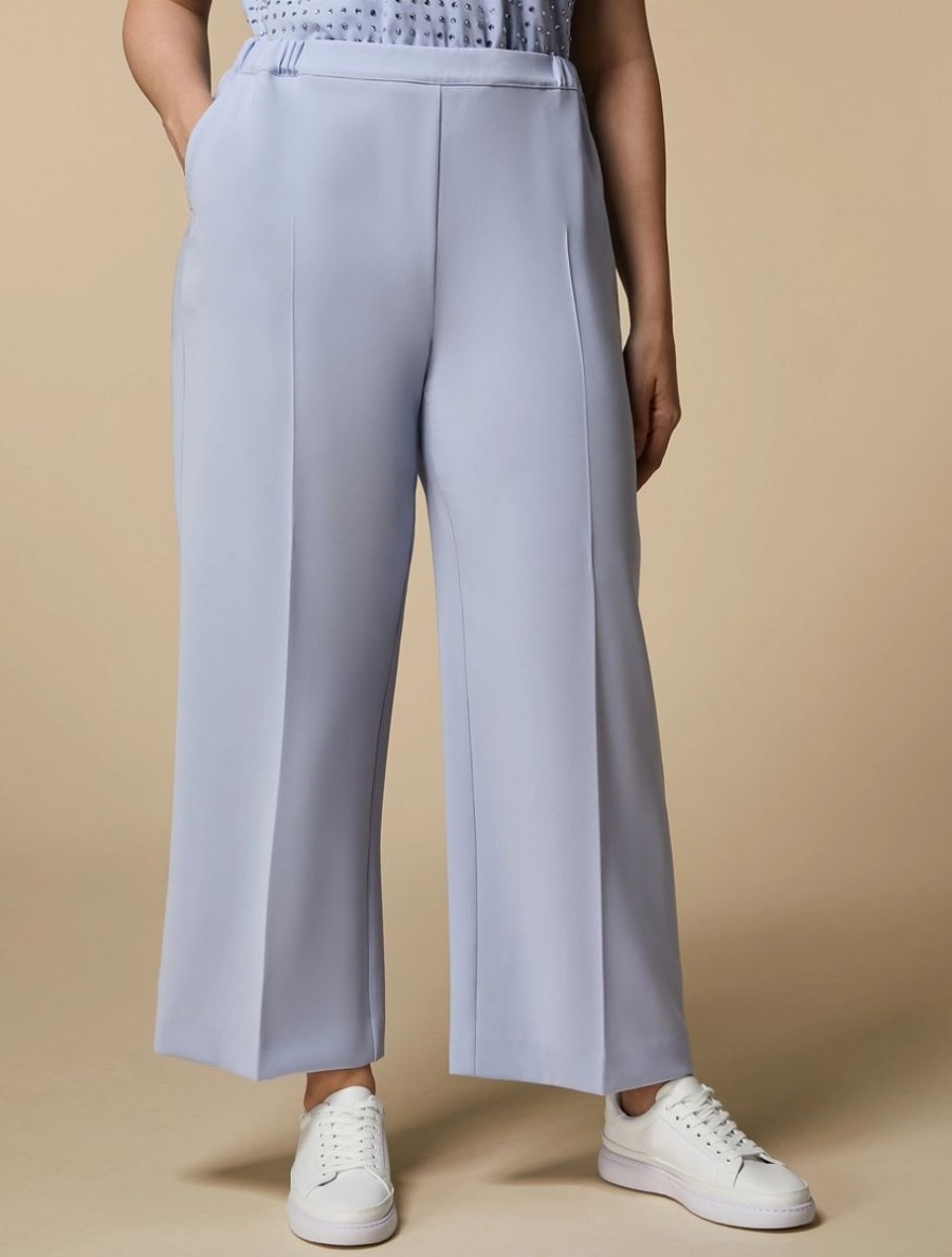 Triacetate Cady Wide Trousers Sky Blue Hot