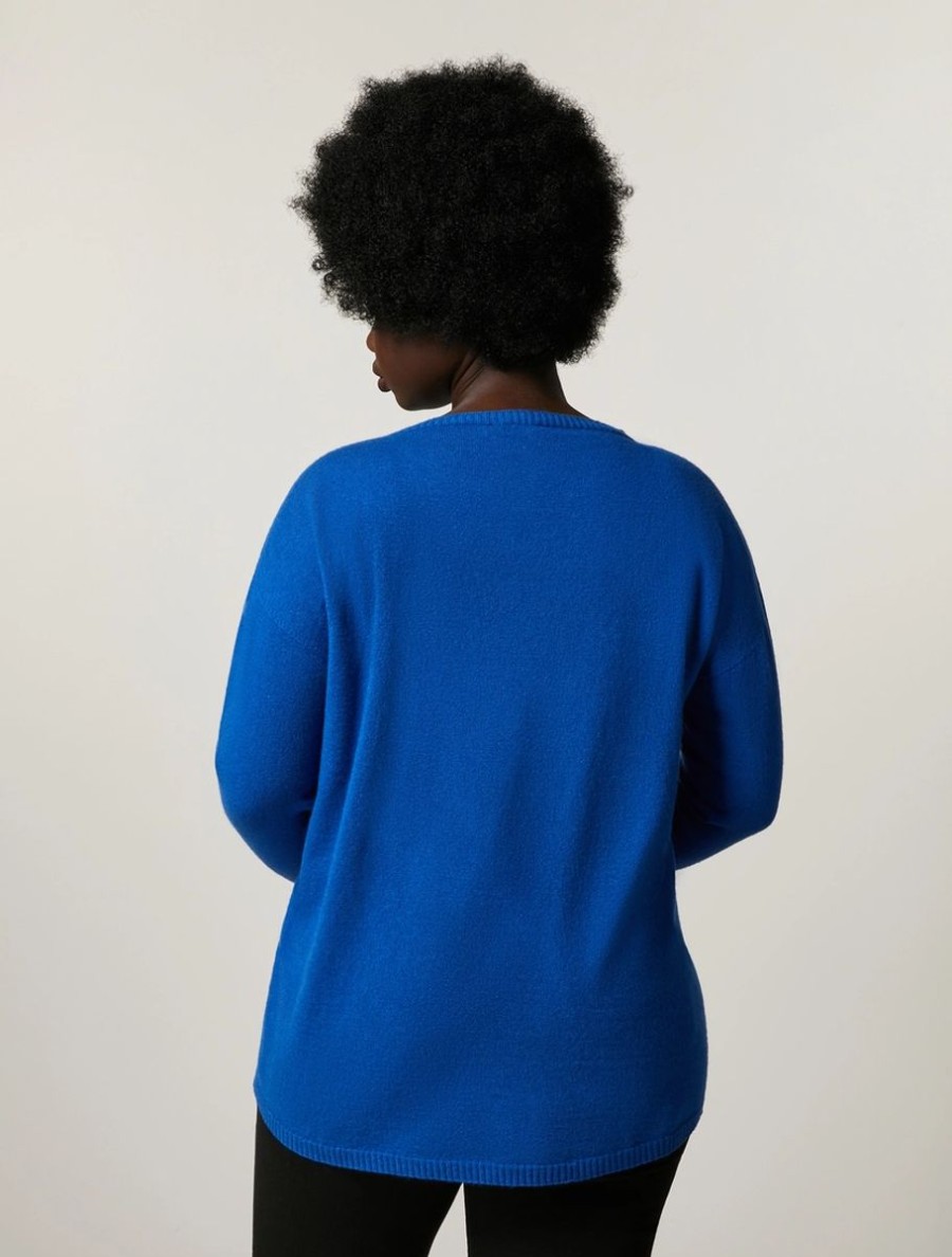 Cashmere-Blend Sweater China Blue Wholesale