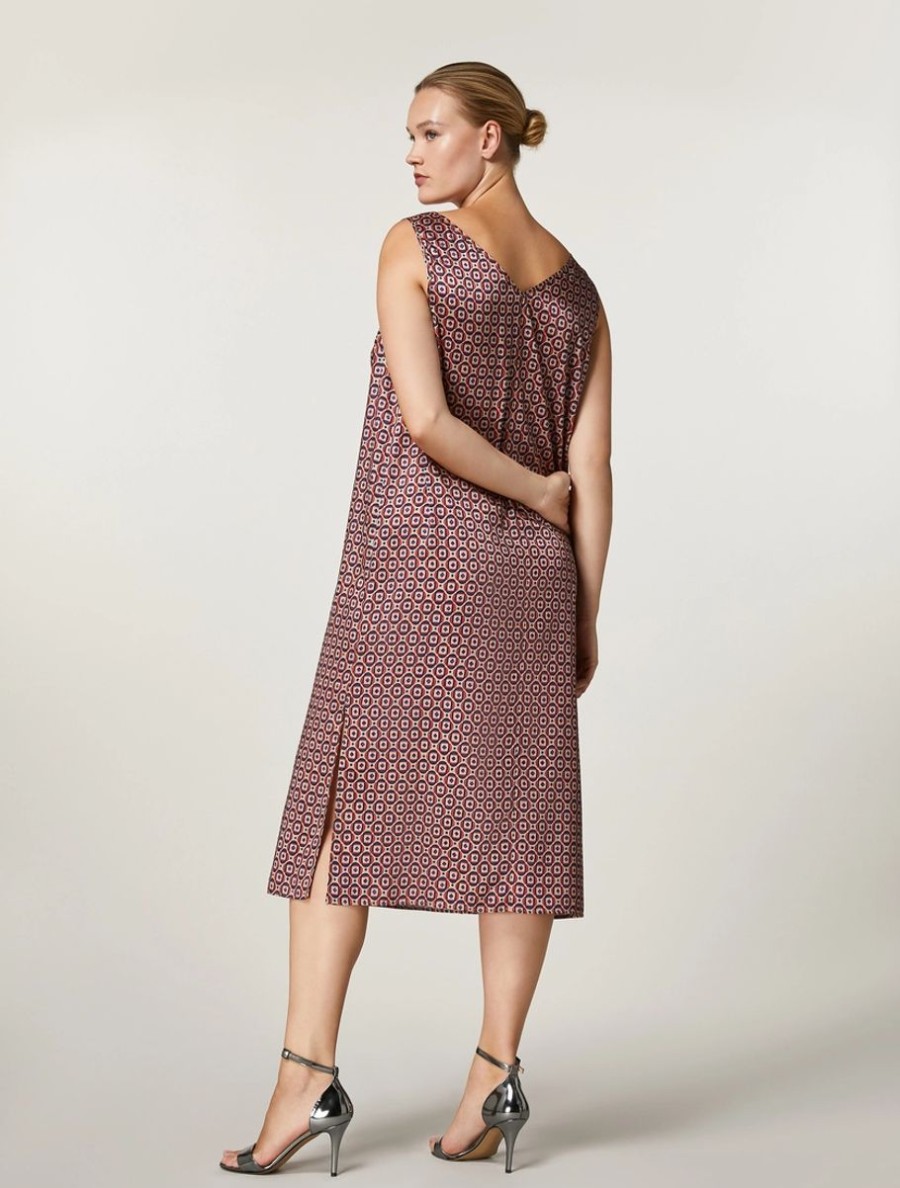 Printed Twill Dress Camel Wholesale