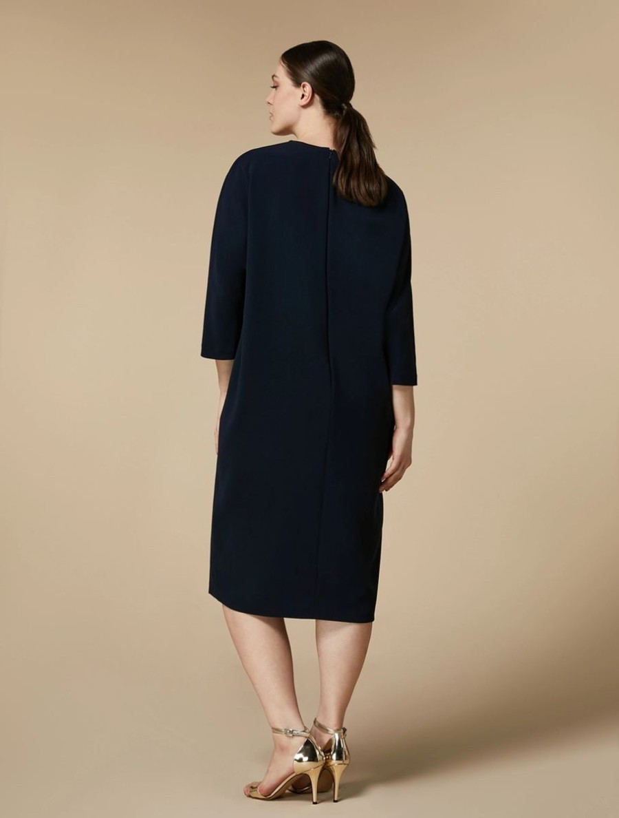 Triacetate Dress Dark Navy Clearance