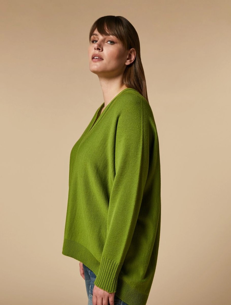 Wool-Blend Sweater Olive Green Hot