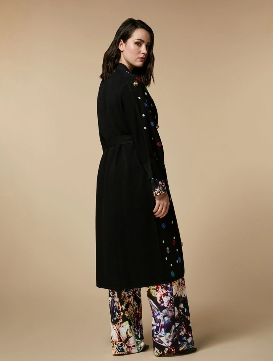 Embroidered Jacquard Cardigan Black Best