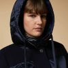 Padded Jacket In Water-Resistant Nylon And Cloth Dark Navy New