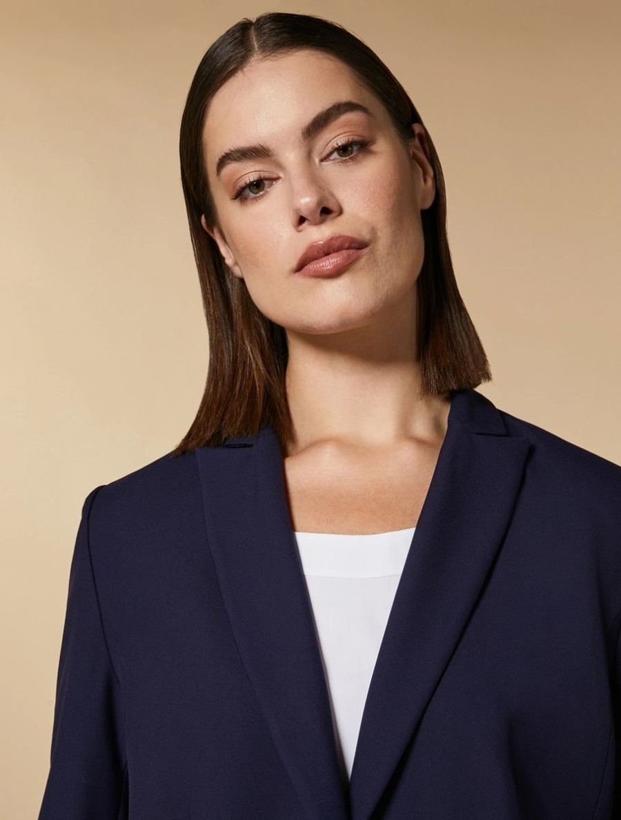 Viscose-Blend Blazer Jacket Dark Navy Hot