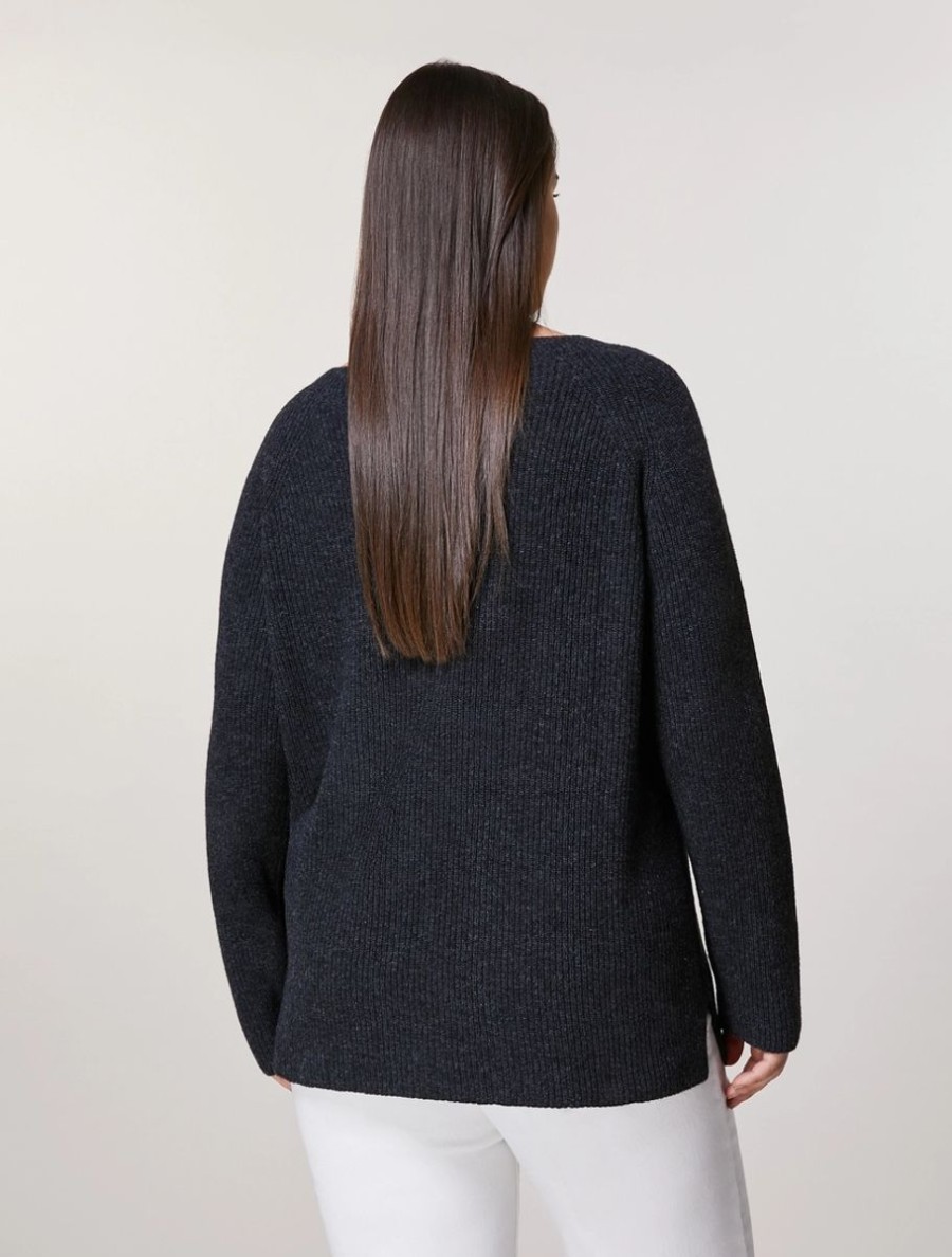 Wool And Cashmere Sweater Dark Grey Hot