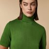 Viscose Yarn Polo-Neck Sweater Green Best