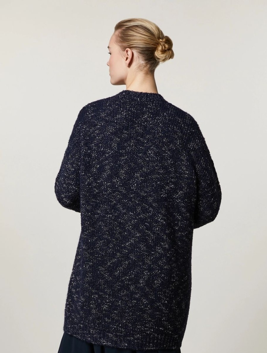 Alpaca And Wool-Knit Coat Dark Navy Clearance